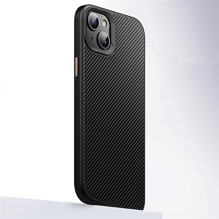 Para iPhone 15 Capa Magnética Compatível com MagSafe Textura de Fibra de Carbono PC + Capa TPU