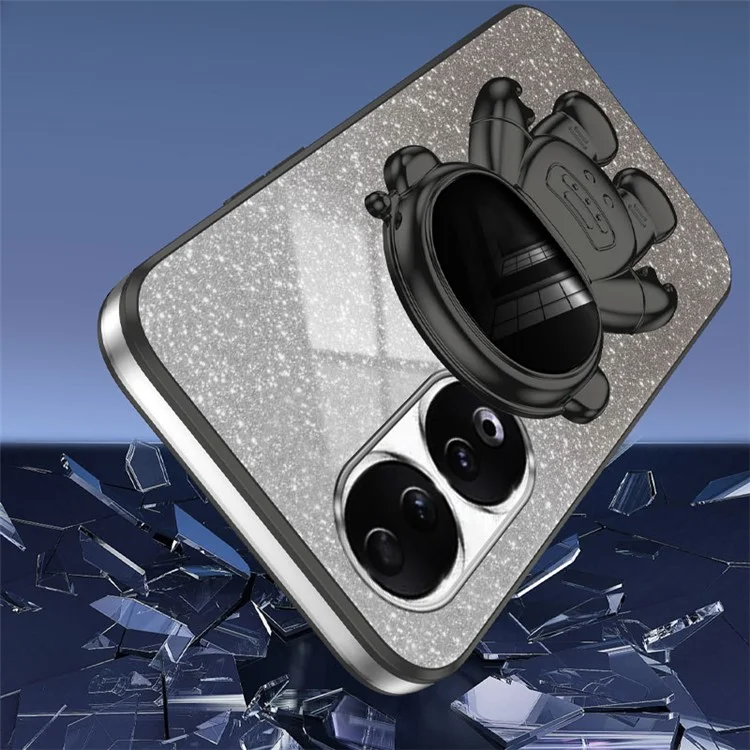 Pour Honor 90 Phone Shell PC+TPU Anti-scratch Phone Case avec support Astronaute - Noir