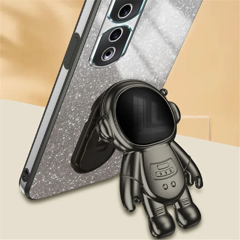 For Honor 90 Pro Astronaut Kickstand Phone Case PC+TPU Anti-Scratch Cell Phone Cover - Black