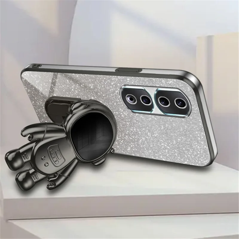 For Honor 90 Pro Astronaut Kickstand Phone Case PC+TPU Anti-Scratch Cell Phone Cover - Black