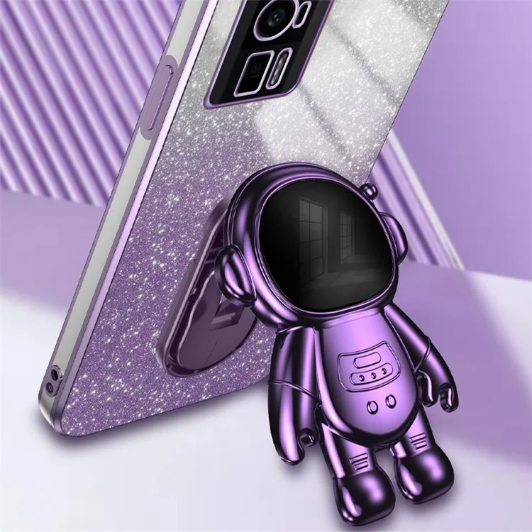 Per Xiaomi Redmi K60 5G / K60 Pro 5G / Poco F5 Pro 5G Custodia PC+TPU Cover per telefono con supporto a Astronauta - Viola
