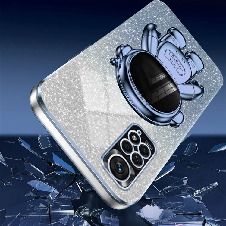 Para Xiaomi Redmi Note 11S 4G Astronaut Kickstand Case PC+TPU Phone Cover - Azul