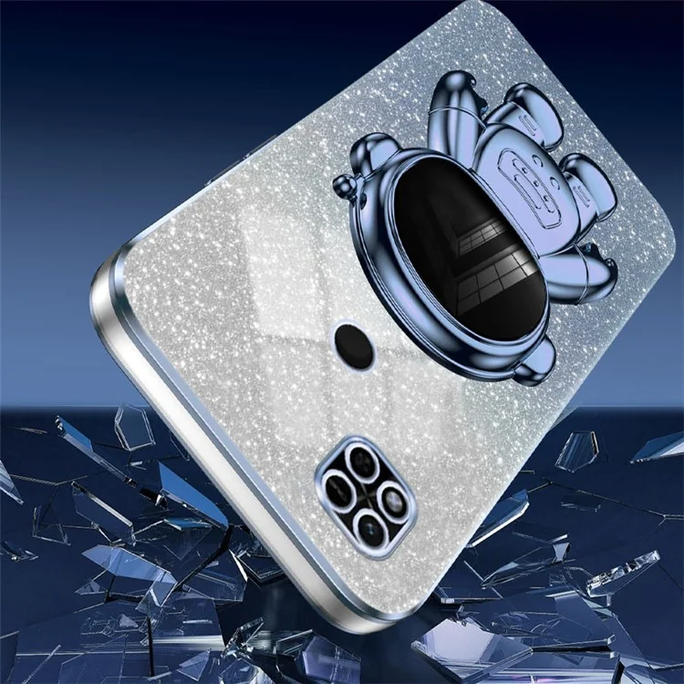 Phone Shell for Xiaomi Redmi 10A Case PC+TPU Anti-scratch Phone Cover with Kickstand - Blue