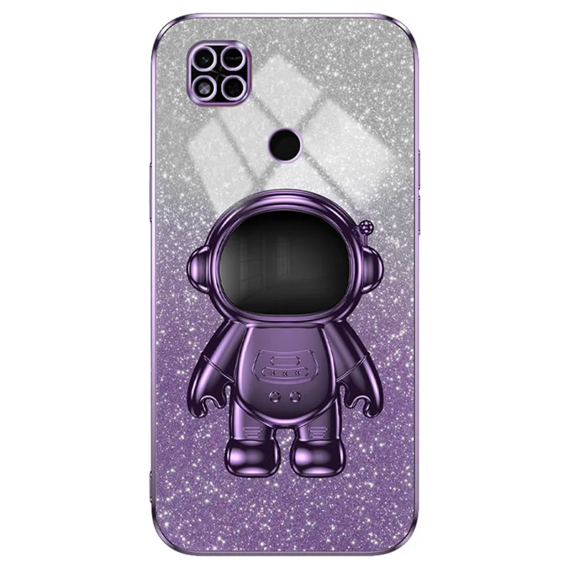 Phone Shell for Xiaomi Redmi 10A Case PC+TPU Anti-scratch Phone Cover with Kickstand - Purple