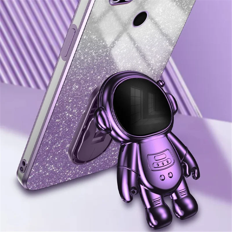 Phone Shell for Xiaomi Redmi 10A Case PC+TPU Anti-scratch Phone Cover with Kickstand - Purple