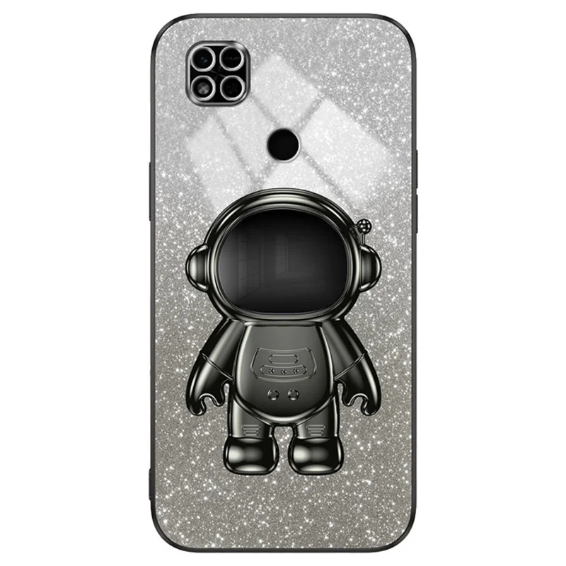 Phone Shell for Xiaomi Redmi 10A Case PC+TPU Anti-scratch Phone Cover with Kickstand - Black