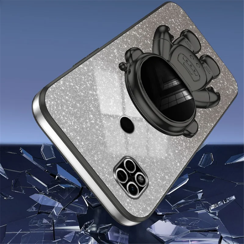 Phone Shell for Xiaomi Redmi 10A Case PC+TPU Anti-scratch Phone Cover with Kickstand - Black