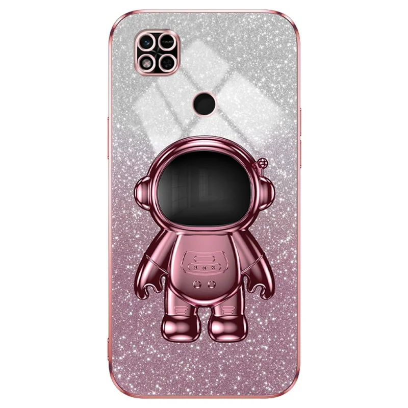Phone Shell for Xiaomi Redmi 10A Case PC+TPU Anti-scratch Phone Cover with Kickstand - Pink