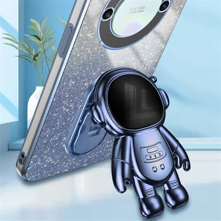 Fundas para teléfonos móviles For Honor X40 5G Slim-Fit PC+TPU con soporte de astronauta - Azul