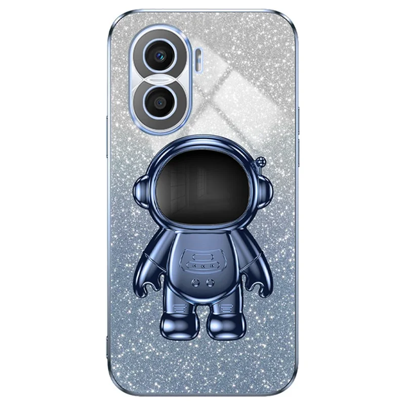 For Honor X40i 5G Astronaut Kickstand Phone Case PC+TPU Electroplating Phone Cover - Blue