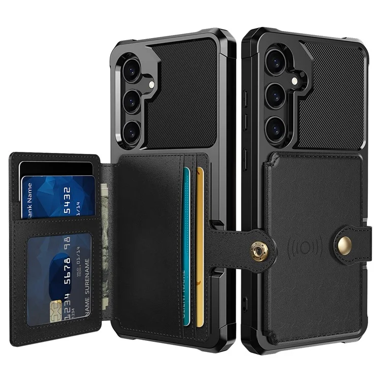 ZM03 Para Samsung Galaxy A55 5G Case Billetera Magnética Montaje de Soporte Teléfono - Negro