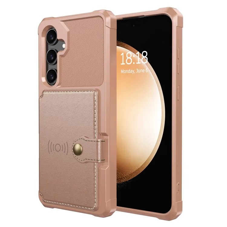 ZM03 Für Samsung Galaxy A55 5G Hülle Geldbörse Magnetische Autohalterung Handyhülle - Pink