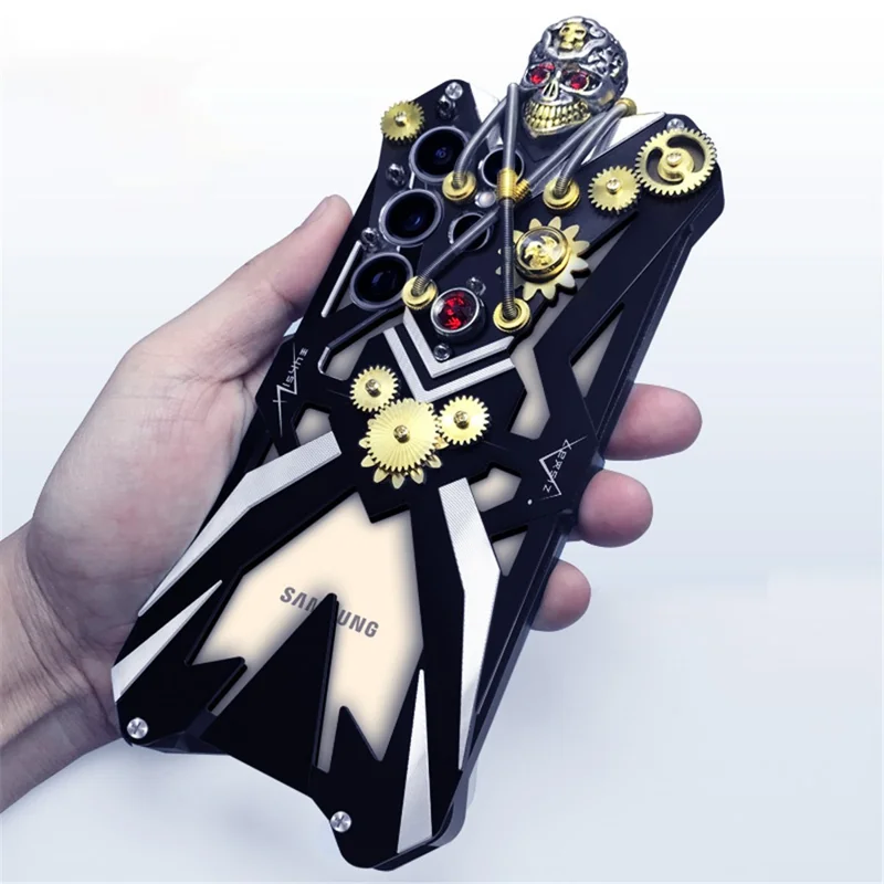 For Samsung Galaxy S22 Ultra 5G Cell Phone Case Shockproof Aluminum Alloy Gothic Style Cover