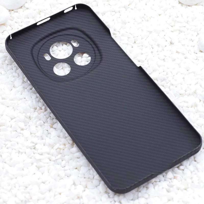 For Honor Magic6 5G Cases 600D Textured Aramid Fiber Black Cell Phone Cover (Precise Lens Hole)