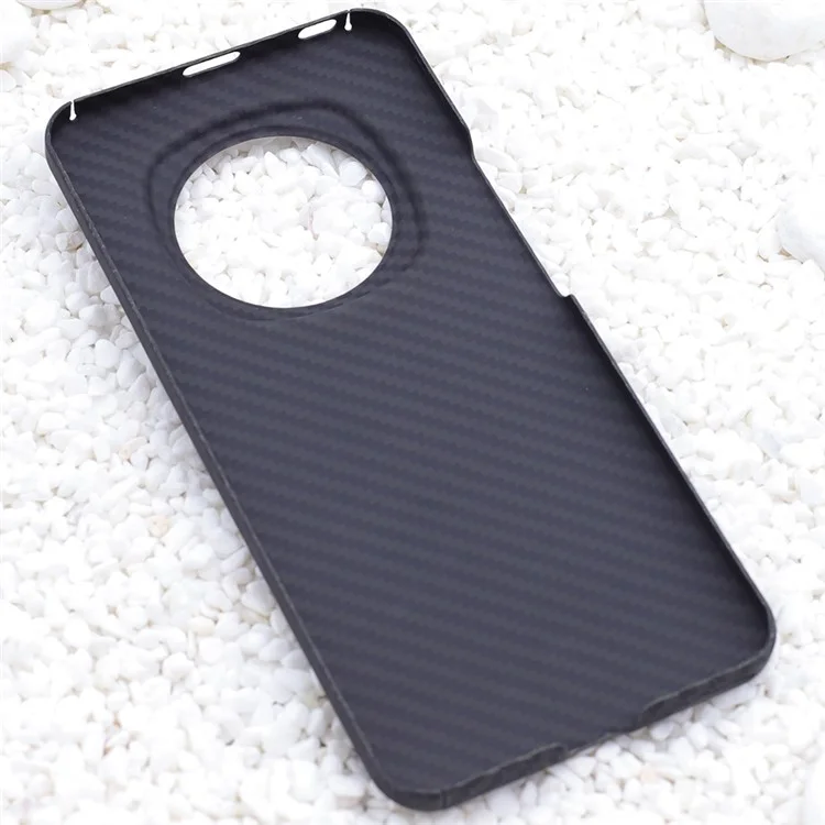 Pour Honor Magic6 Pro 5G Aramid Fiber Case 1500D Coarse Texture Phone Cover, Black (Big Lens Hole)