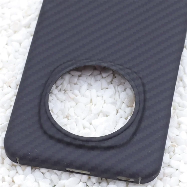 Pour Honor Magic6 Pro 5G Aramid Fiber Case 1500D Coarse Texture Phone Cover, Black (Big Lens Hole)