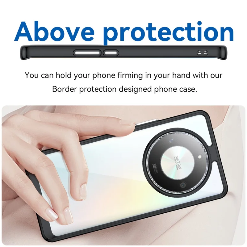 For Honor Magic6 Lite 5G / X50 5G / X50 GT 5G / X50 Pro 5G / X9b 5G Hülle Transparentes Telefon-Backcover - Schwarz