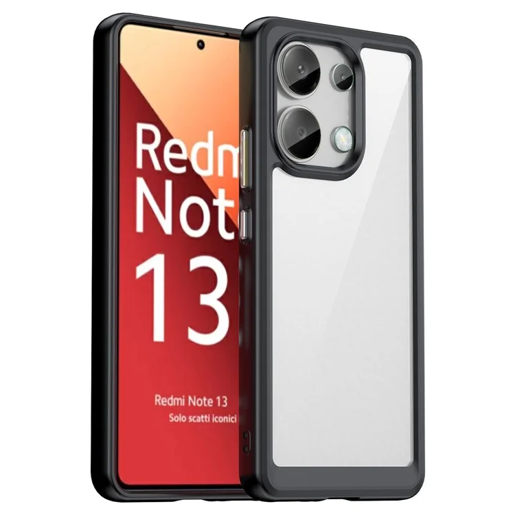 For Xiaomi Redmi Note 13 4G Case TPU + Acrylic Mobile Phone Protective Cover - Black