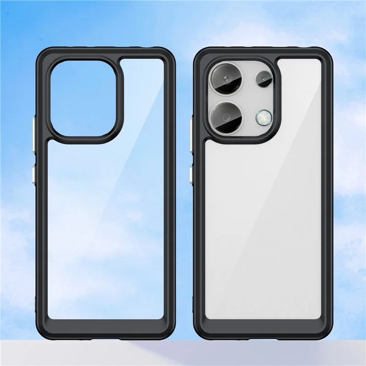 For Xiaomi Redmi Note 13 4G Case TPU + Acrylic Mobile Phone Protective Cover - Black