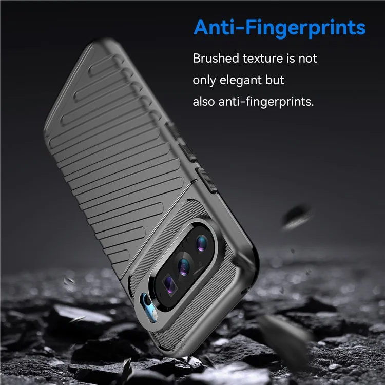 Thunder Series For Google Pixel 9 / Pixel 9 Pro Case Anti-Scratch Twill Texture TPU Phone Cover - Black