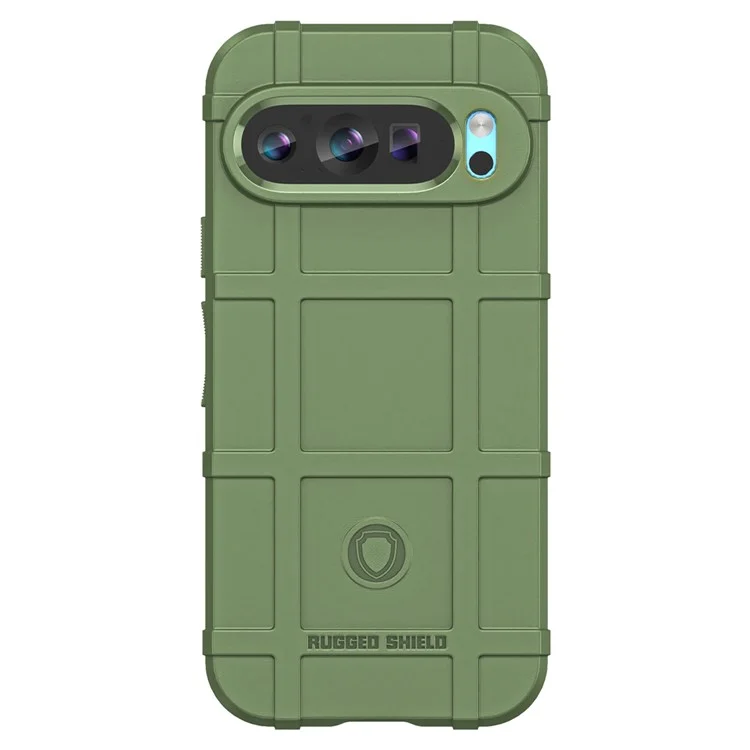 For Google Pixel 9 / Pixel 9 Pro Case Soft TPU Phone Back Cover Square Grid Texture - Green