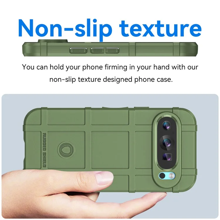 For Google Pixel 9 / Pixel 9 Pro Case Soft TPU Phone Back Cover Square Grid Texture - Green