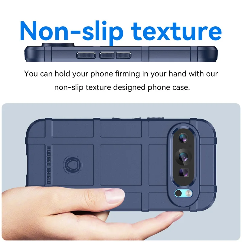 For Google Pixel 9 Pro XL TPU Case Square Grid Texture Mobile Phone Cover - Blue