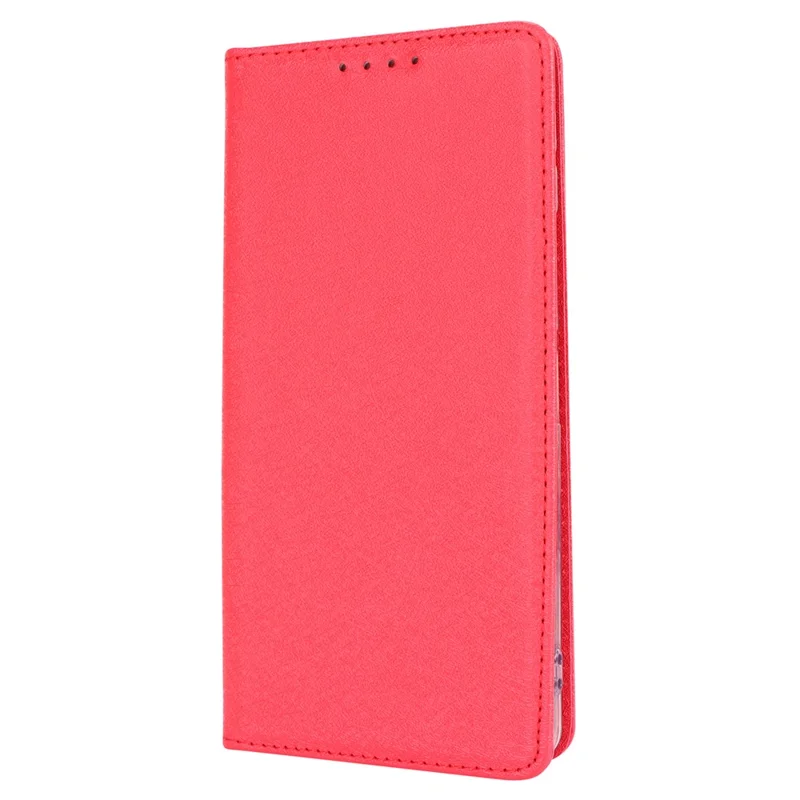 Futerał portfelowy na Sharp Aquos Sense 8, futerał typu flip z bawełnianą fakturą skóry PU, ochronny pokrowiec na telefon - Czerwony