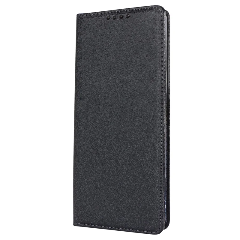 Guscio per telefono in pelle PU per Sony Xperia 1 V Texture seta Portafoglio Custodia per telefono - Nero