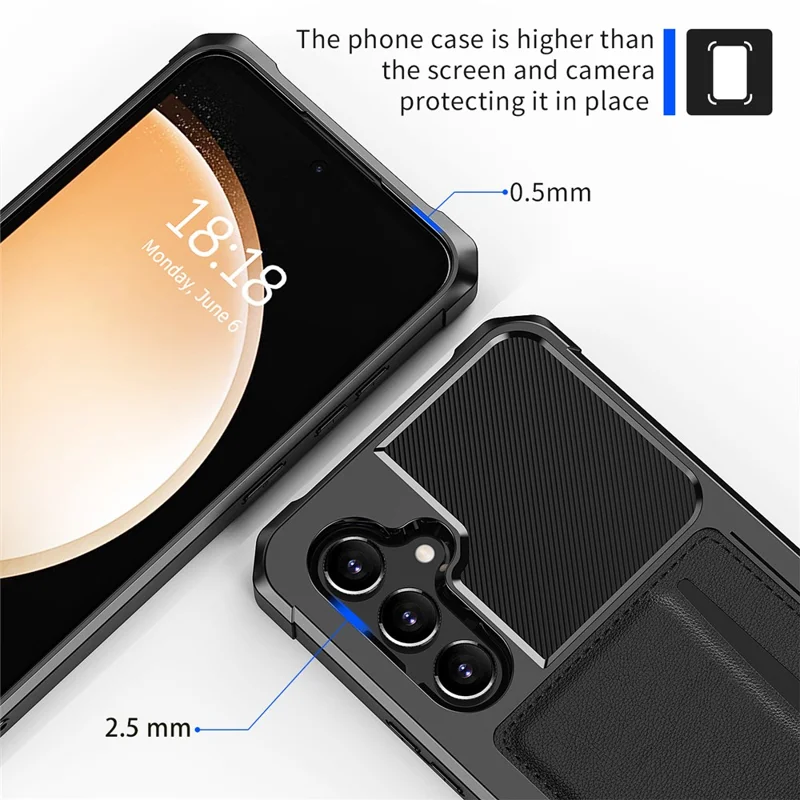 ZM02 For Samsung Galaxy A55 5G Card Slot Four Corner Drop Protection Phone Case