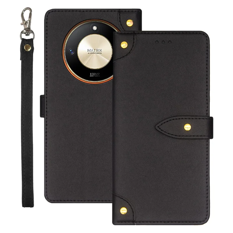 IDEWEI For Honor X9b 5G / Magic6 Lite 5G Case Flip PU Leather Card Holder Phone Cover - Black