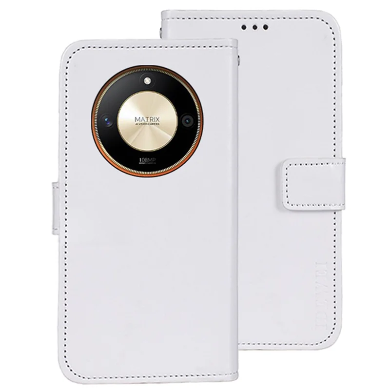 IDEWEI For Honor X9b 5G / Magic6 Lite 5G / X50 5G Magnetic Phone Case PU Leather Shockproof Cell Phone Cover - White