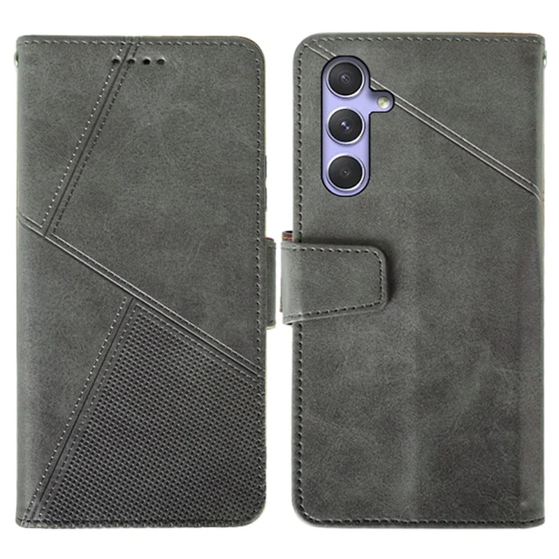 IDEWEI til Samsung Galaxy A55 5G Taske med Kalvlæderstruktur PU Læder Wallet Cover - Sort