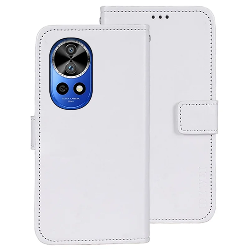 IDEWEI For Huawei nova 12 Pro 5G / nova 12 Ultra 5G Case Crazy Horse Texture Flip Stand Anti-scratch Phone Cover - White