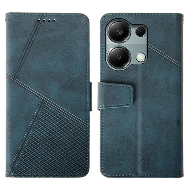 IDEWEI For Xiaomi Redmi Note 13 Pro 4G / Poco M6 Pro 4G Case Calf Texture Card Holder Phone Cover - Blue