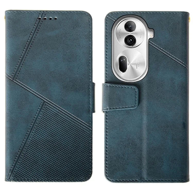 IDEWEI Para Oppo Reno11 Pro 5G (Global) / Reno11 (China) 5G Funda de Piel de Ternera PU Textura completa Funda de Teléfono de Protección - Azul