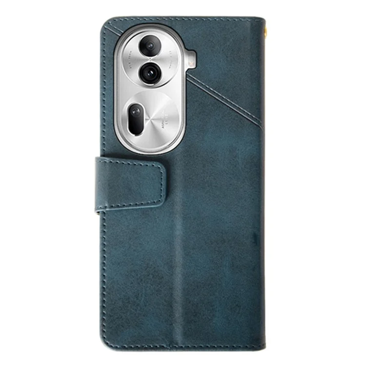 IDEWEI Para Oppo Reno11 Pro 5G (Global) / Reno11 (China) 5G Funda de Piel de Ternera PU Textura completa Funda de Teléfono de Protección - Azul