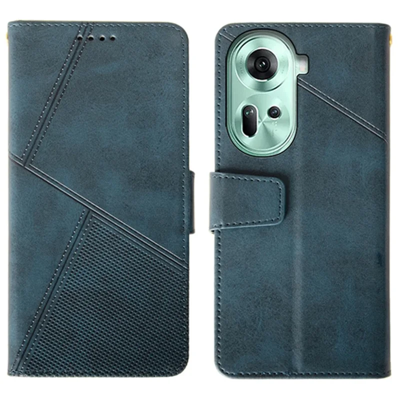 IDEWEI For Oppo Reno11 5G (Global) Cell Phone Case Calf Texture Leather Wallet Shockproof Cover - Blue