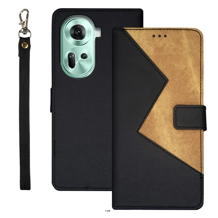 IDEWEI For Oppo Reno11 5G (Global) Cover Card Holder PU Leather Full Protection Phone Case - Black