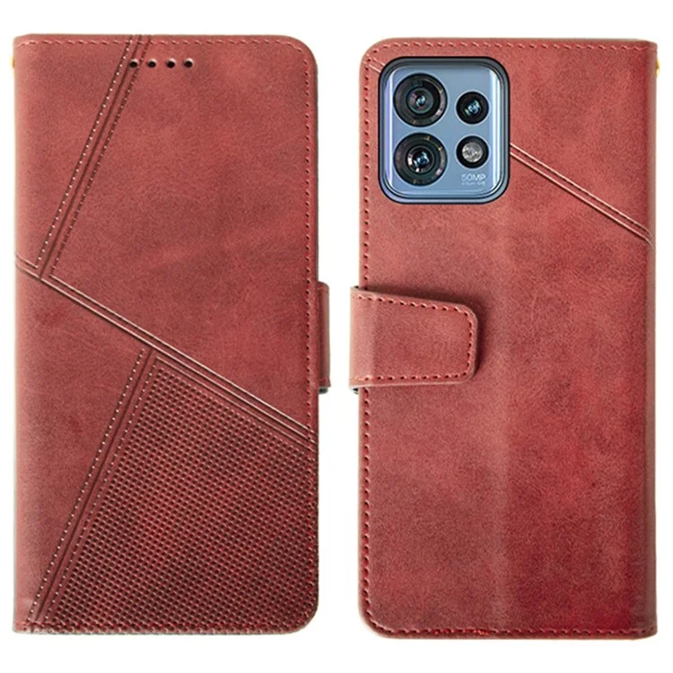 IDEWEI Para Motorola Moto X40 5G / Edge 40 Pro 5G / Edge+ (2023) 5G Caja Textura Cuero de Ternera Funda Teléfono - Rojo