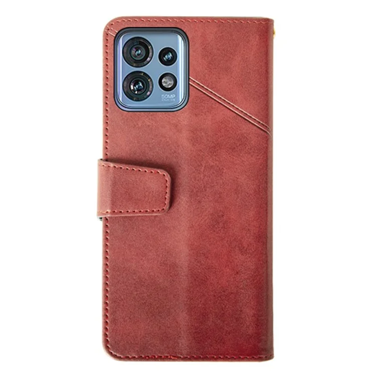 IDEWEI Para Motorola Moto X40 5G / Edge 40 Pro 5G / Edge+ (2023) 5G Caja Textura Cuero de Ternera Funda Teléfono - Rojo