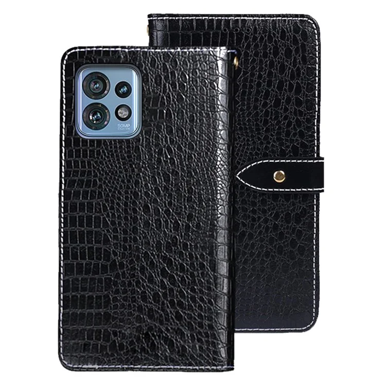 IDEWEI For Motorola Edge 40 Pro 5G / Moto X40 5G / Edge+ (2023) Cover Leather Wallet Anti-fall Phone Case - Black