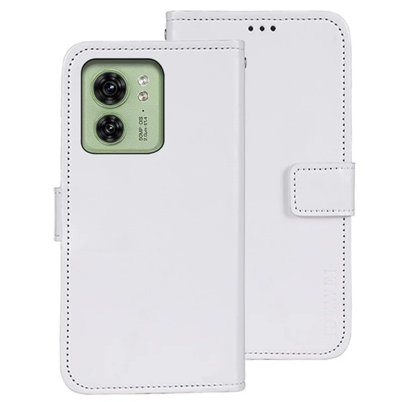 IDEWEI For Motorola Edge 40 5G Mobile Phone Case Magnetic PU Leather Stand Cover Wallet - White