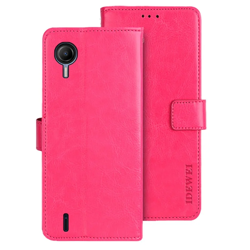 IDEWEI For Cricket Debut S2 Case Crazy Horse Texture Flip Leather Phone Cover - Rose