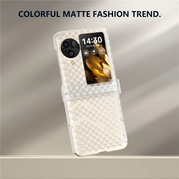 Per Oppo Find N3 Flip 5G Case Matte PC Clear Phone Cover con protezione cerniera