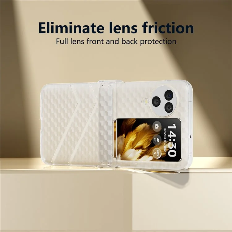 Per Oppo Find N3 Flip 5G Case Matte PC Clear Phone Cover con protezione cerniera