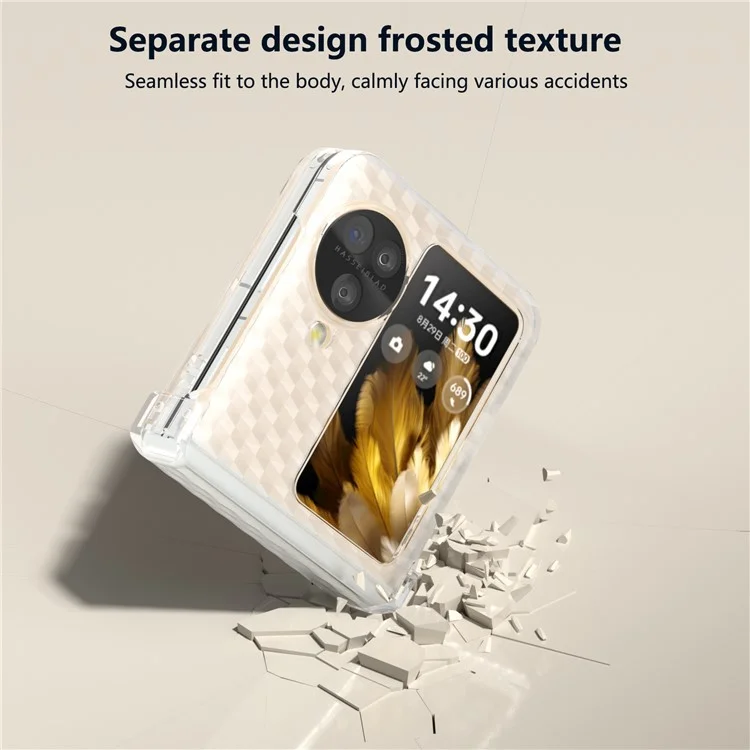 Per Oppo Find N3 Flip 5G Case Matte PC Clear Phone Cover con protezione cerniera