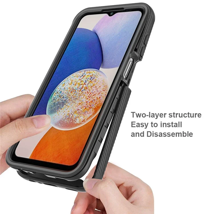 For Samsung Galaxy A25 5G (Global) (161.0 x 76.5 x 8.3mm) Case with PET Screen Film PC+TPU Cover - Black
