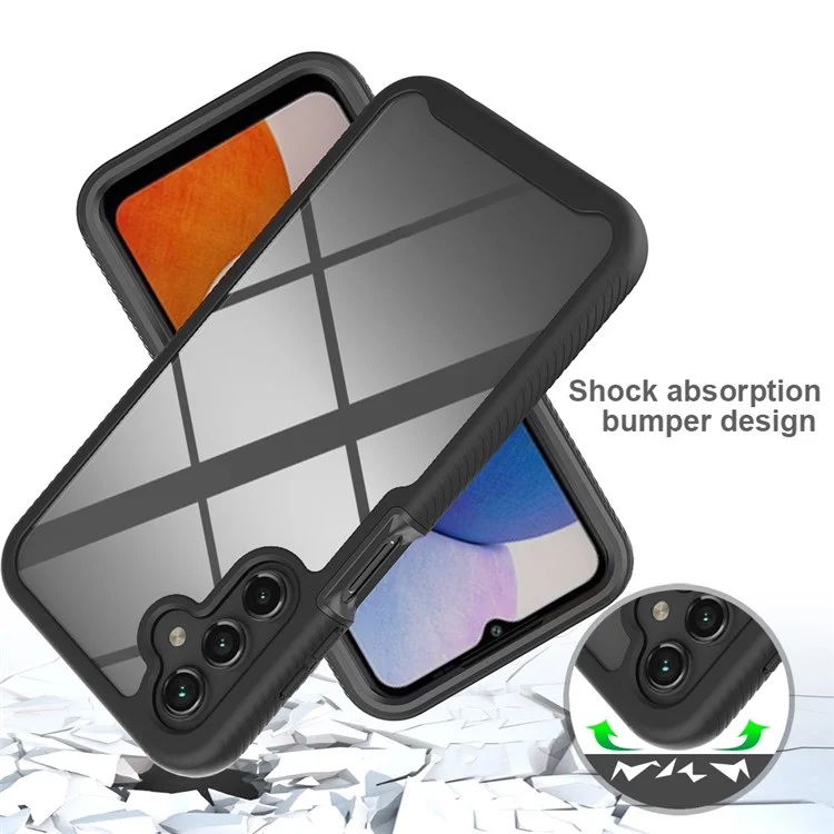 For Samsung Galaxy A25 5G (Global) (161.0 x 76.5 x 8.3mm) Case with PET Screen Film PC+TPU Cover - Black
