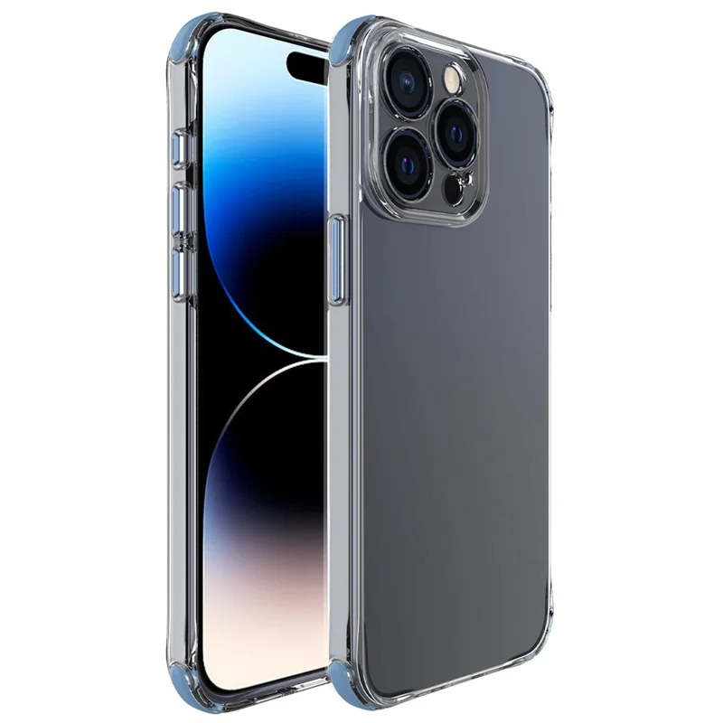 Для Iphone 14 Pro Aluminum Сплавов Кнопки Tpu+корпус Сотового Телефона pc (точное Отверстие Для Линзы) - Синий